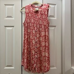 Knox Rose Coral print short sleeve size M